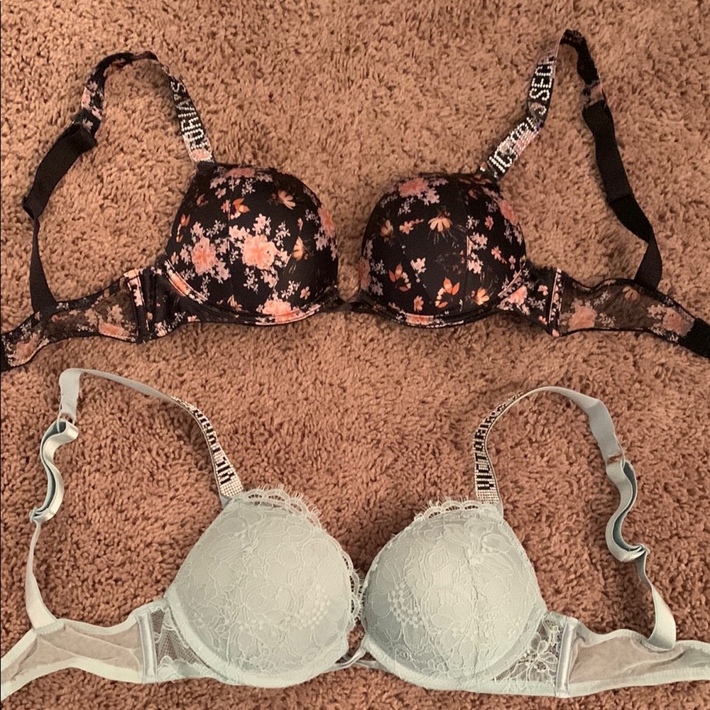Victoria's Secret Black and Blue Bras Intimates & Sleepwear
